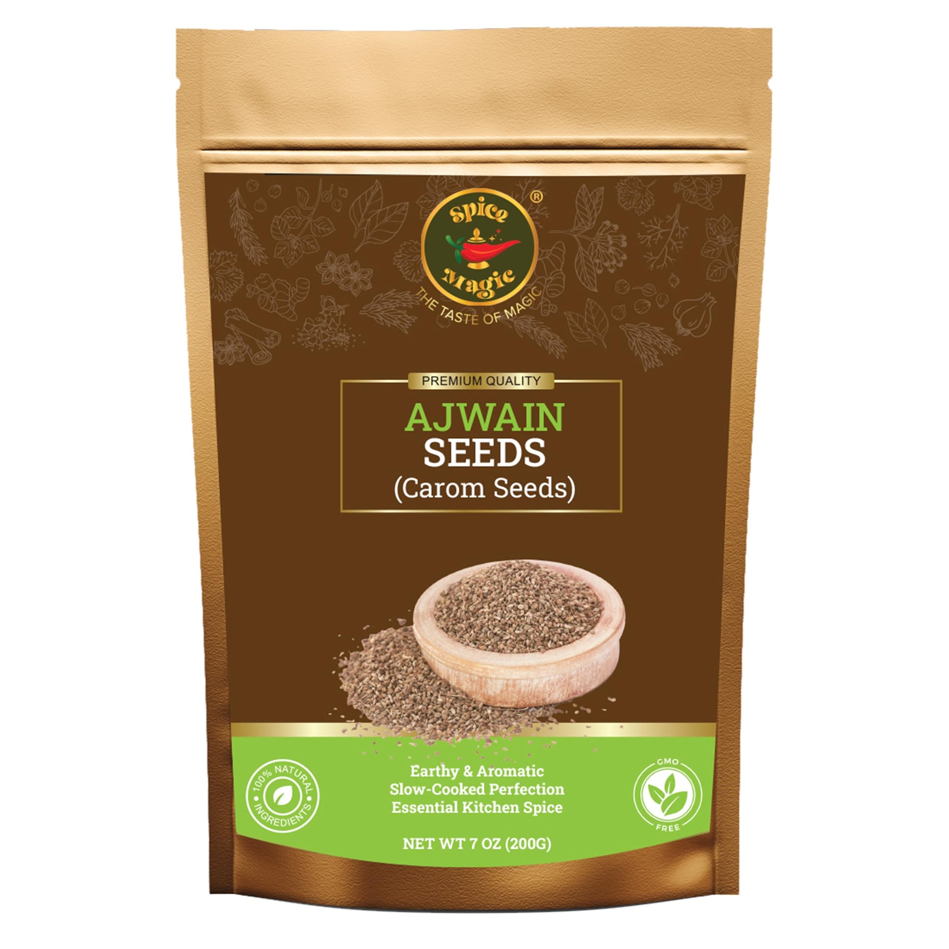 SPICE MAGIC Ajwain Seeds - 100% Pure Carom Seeds, Non-GMO, Vegan, Indian Origin, 7oz (200g)