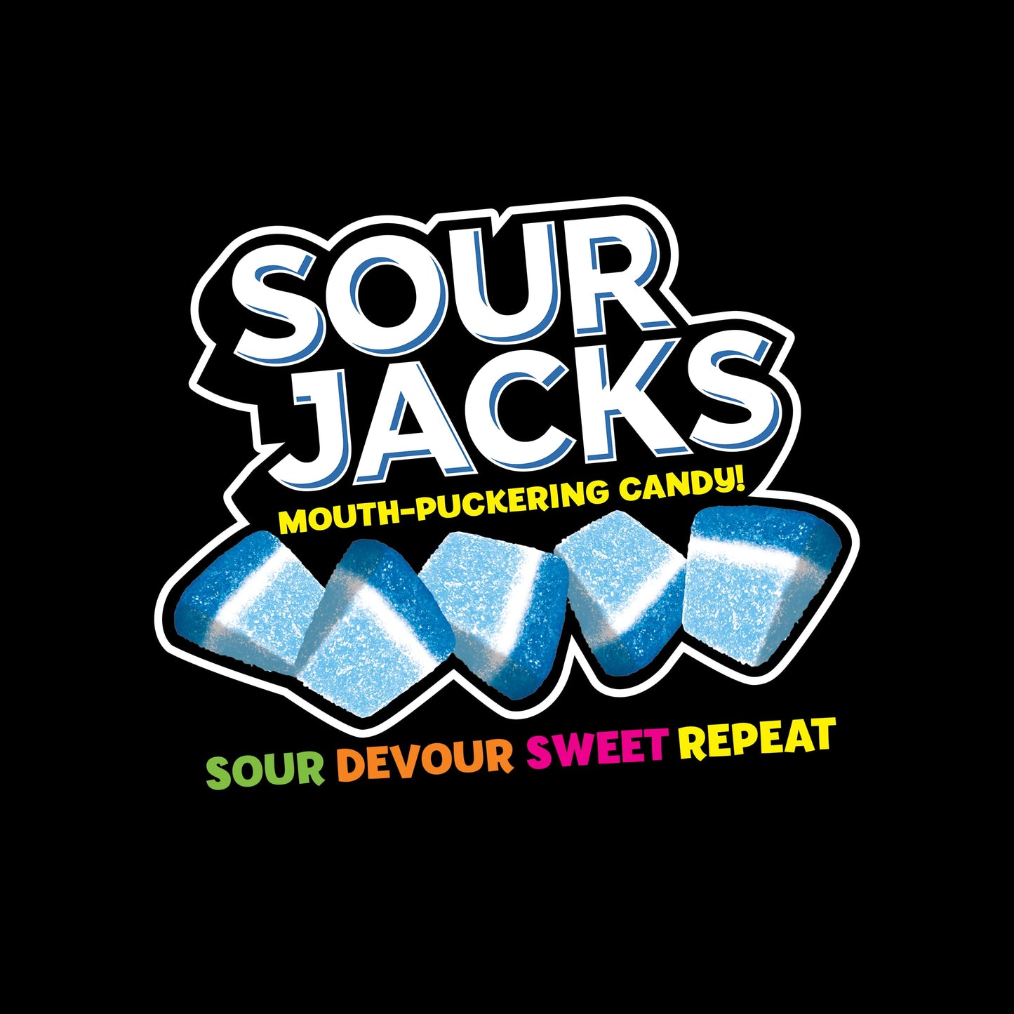 Sour Jacks, Sour Gummy Wedges, Blue Raspberry Flavored Candy, 5Oz Bag (12 Pack)