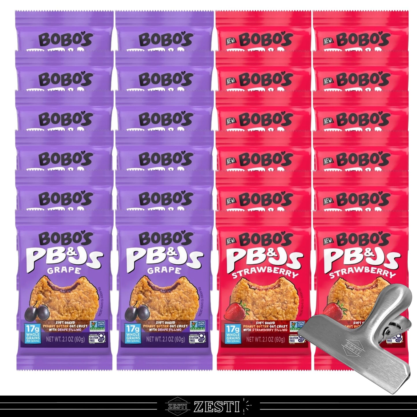 Peanut Butter Oat Crust, Grape & Strawberry Jelly, Wholesome Snack, Gluten-Free Pb&Js Soft Baked Snacks, 2.1 Oz (Pack Of 24) Wit