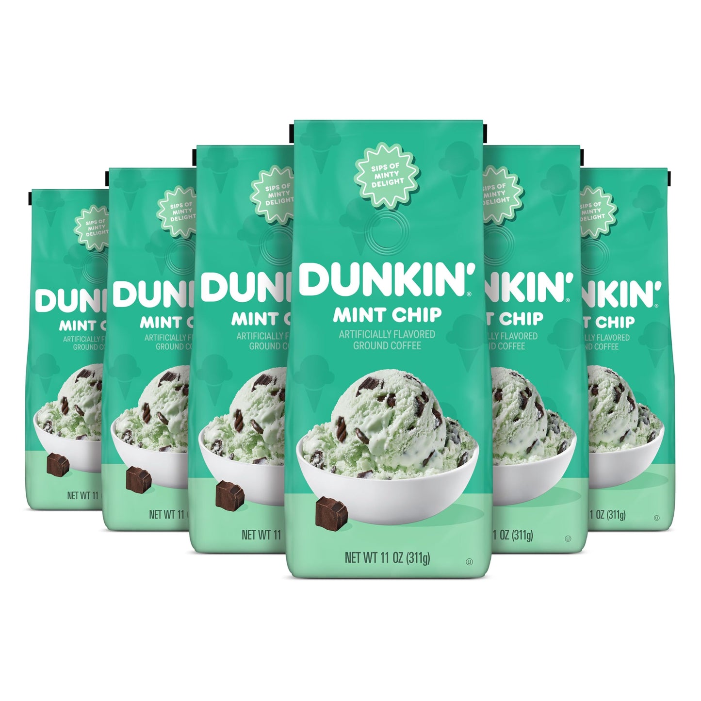 Dunkin Mint Chip 11oz Ground Coffee (Pack of 6)