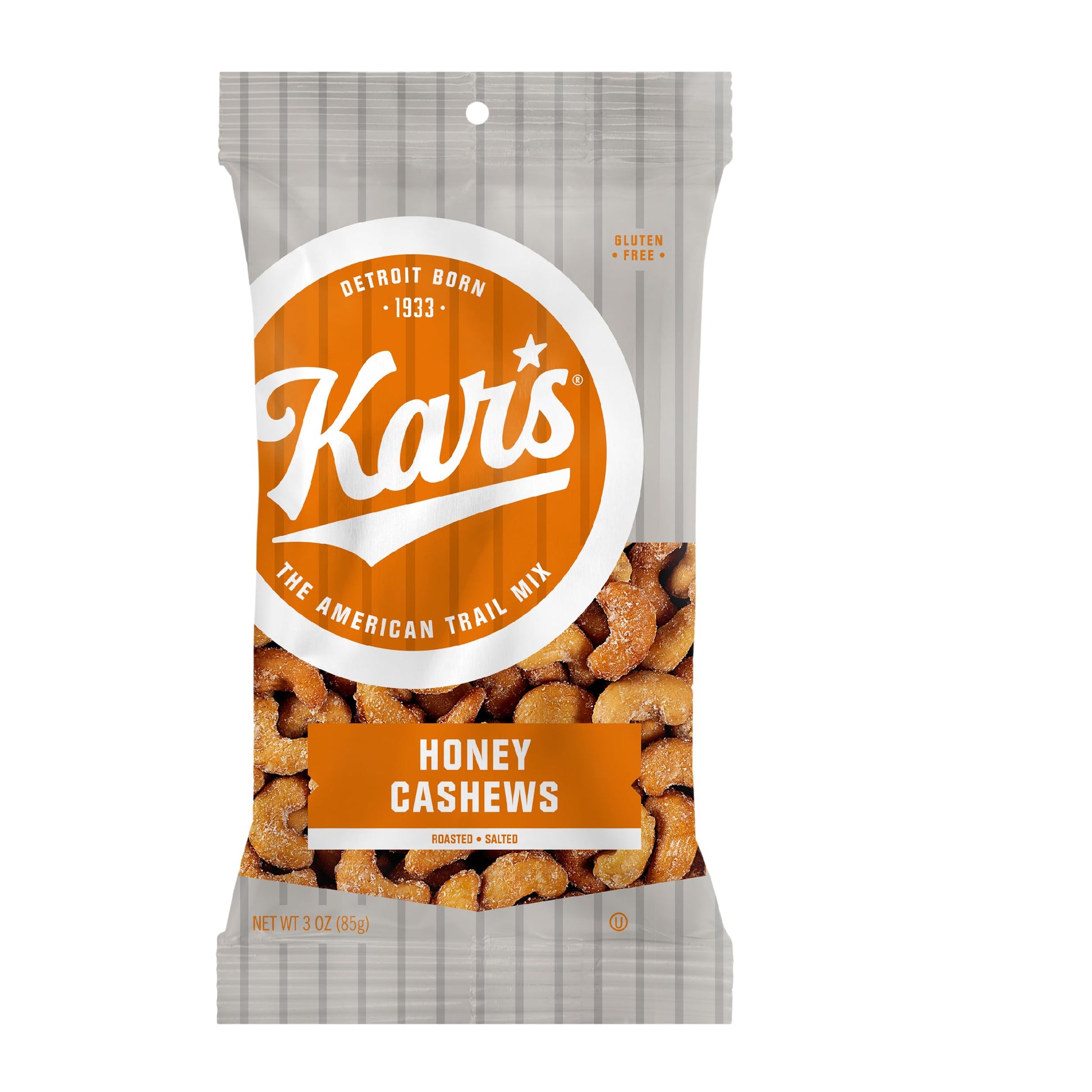 Kars Nuts Honey Cashews, 3 oz Individual Snack Packs - Bulk Pack of 12, Gluten-Free Snack Mix