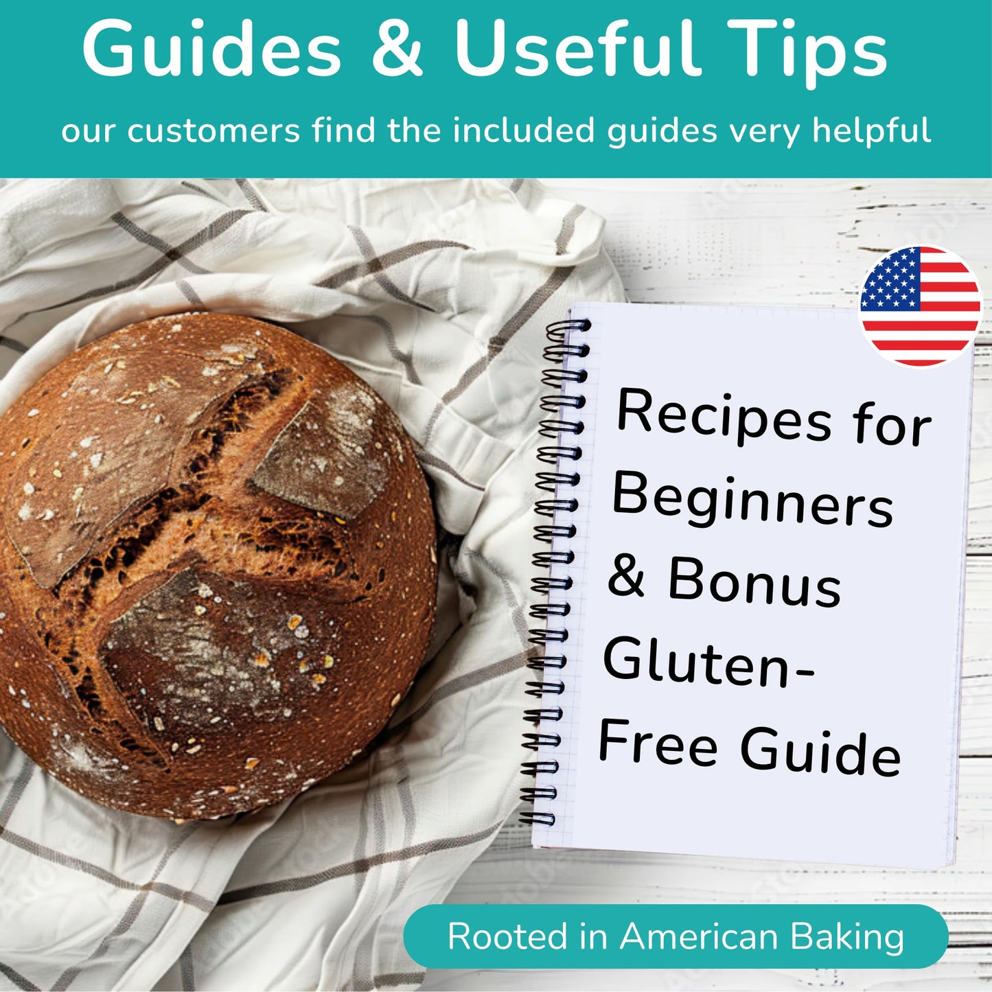 Ameeze Sourdough Starter Kit – 24oz Glass Jar with Feeding Band, Temp Strip, Airtight Lid – Teal, Beginner-Friendly, Model 2024