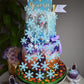 50 Pcs Edible Snowflake Cupcake Toppers Winter Frozen Theme Cupcake Picks Rice Paper Chrstmas Snowflake Cake Decorations For Win