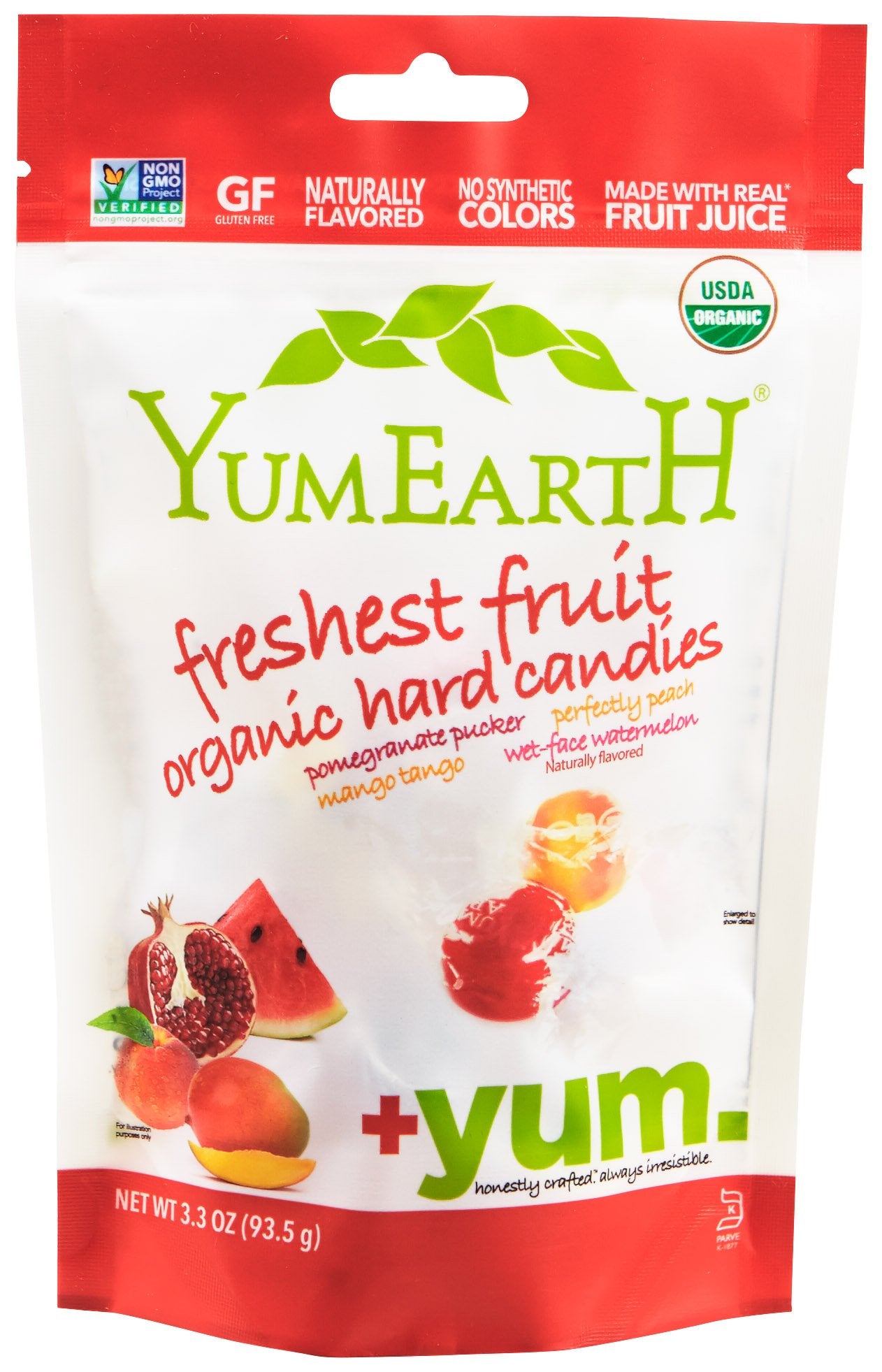 Yummy Earth Organic Candy Drops, Freshest Fruit, 3.3-Ounce Bags ( Packaging May Vary ) (Pack Of 6)