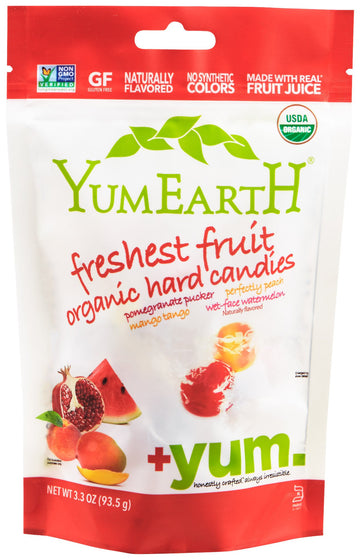 Yummy Earth Organic Candy Drops, Freshest Fruit, 3.3-Ounce Bags ( Packaging May Vary ) (Pack Of 6)