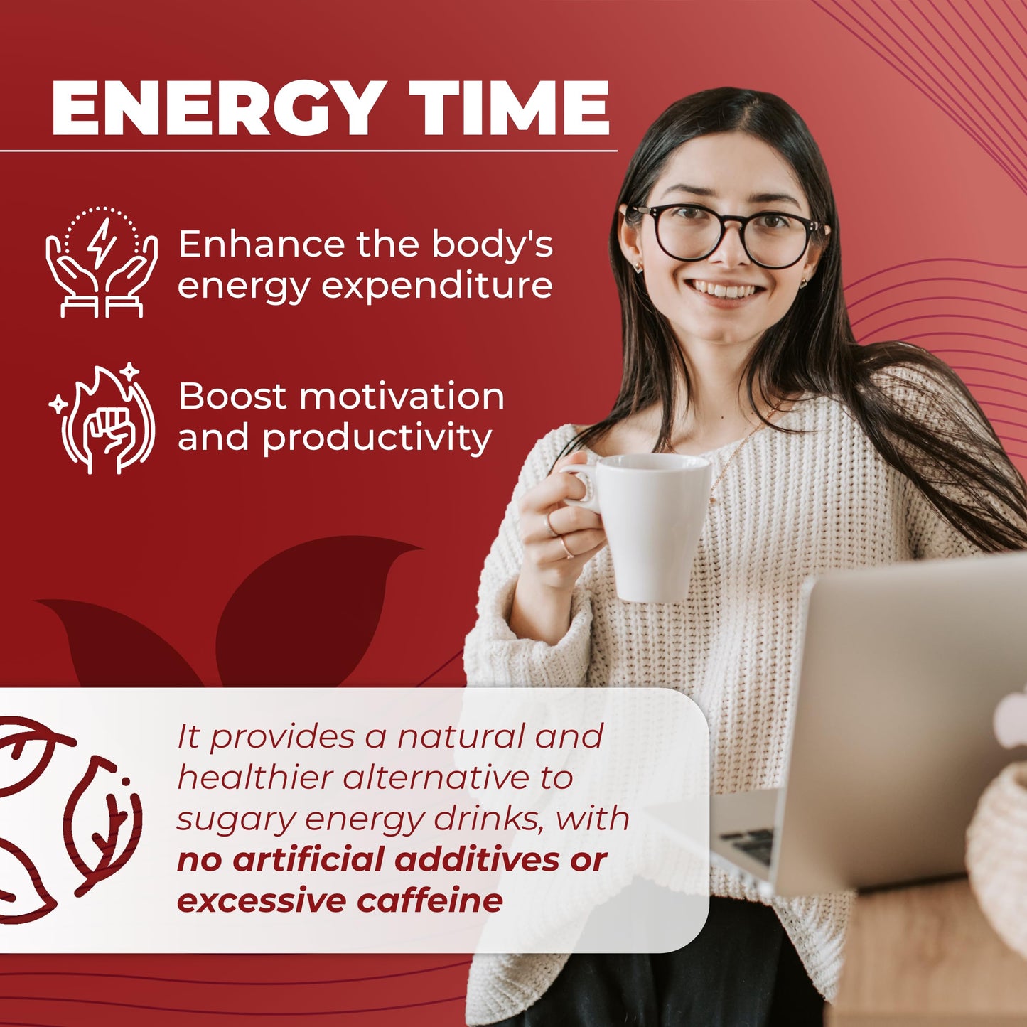 Total Tea Guayusa Energy Tea - All Natural Herbal Tea - 25 Count - Caffeinated Coffee Substitute