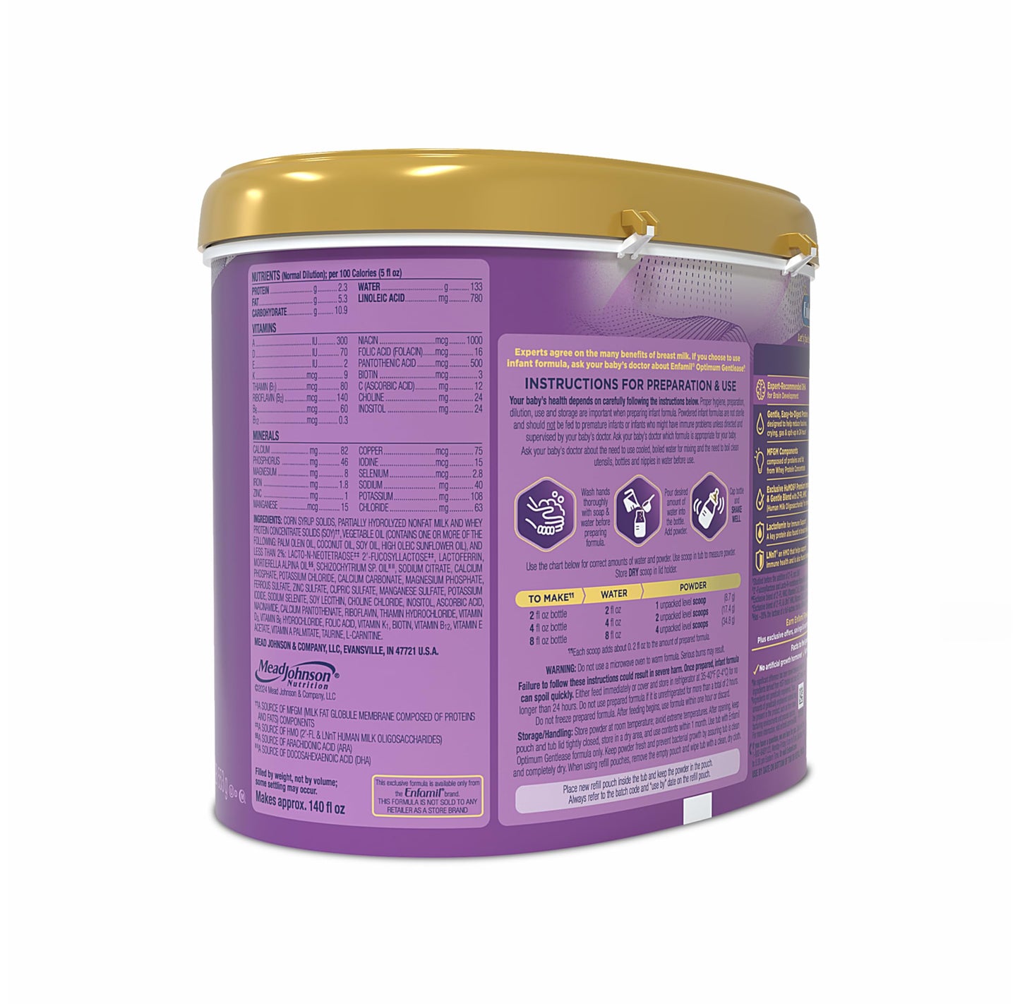 Enfamil Optimum Gentlease Baby Formula, Our Closest Formula to Breast Milk For Fussiness, Crying, Gas & Spit-up, Immune-Supporti