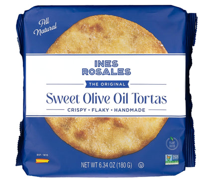 Ines Rosales Original Sweet Olive Oil Tortas ( Pack of 2) (Tortas de Aceite Originales) 6.34 Oz (180 g) pack, contains six Fine 