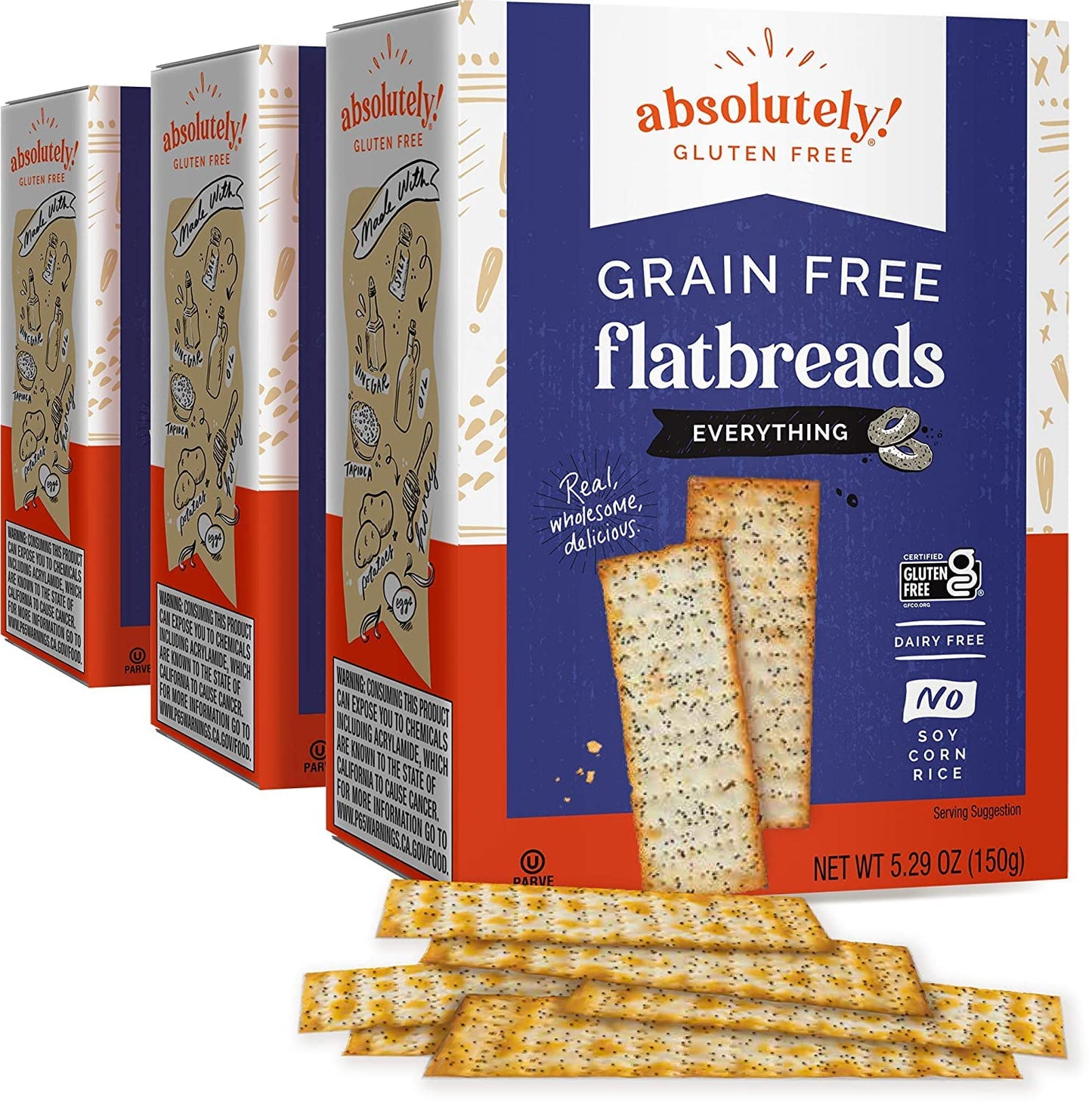 Absolutely Gluten Free Everything Flatbread, 5.29-Ounce (3-Pack) by Absolutely Gluten Free [Foods]