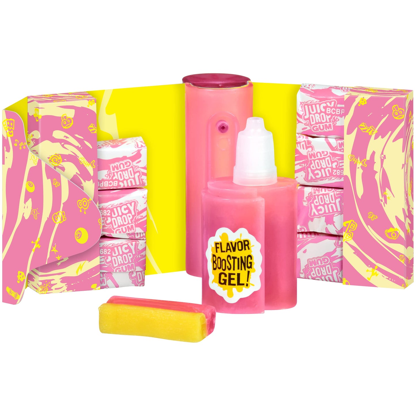 Juicy Drop Holiday Bulk Gum With Sour Candy Gel - 8 Ct, Pack Of 16 Sweet And Sour Fun Candy Gum In Assorted Fruity Flavors - Sour Gum For Stocking Stuffers, Party Favors, Holiday Gifts For Kids