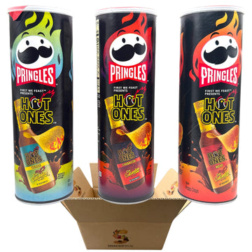 Spicy Potato Chips Variety Pack In SNACKIFYME Gift Box - Verde, Barbacoa, Rojo, 3 x 5.5 Ounce, Hot Spicy Flavor, Assortment Bulk