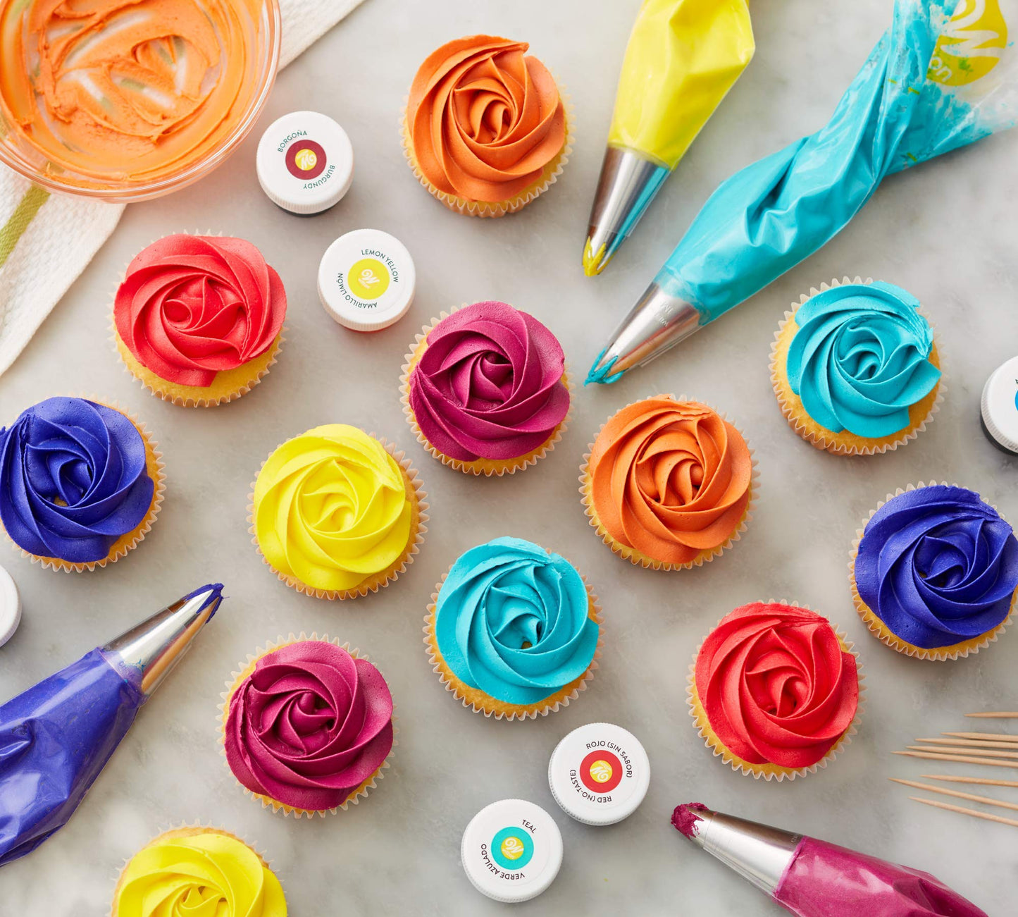 Wilton Icing, 12-Count Gel-Based Food Color, 0.5 Ounce (Pack of 12), Assorted