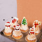 Ercadio 40 Pcs Edible Merry Christmas Cupcake Toppers Santa Claus Christmas Tree Snowman Cupcake Drink Topper Picks For Celebrating Merry Christmas Theme New Year Holiday Party Cake Decorations