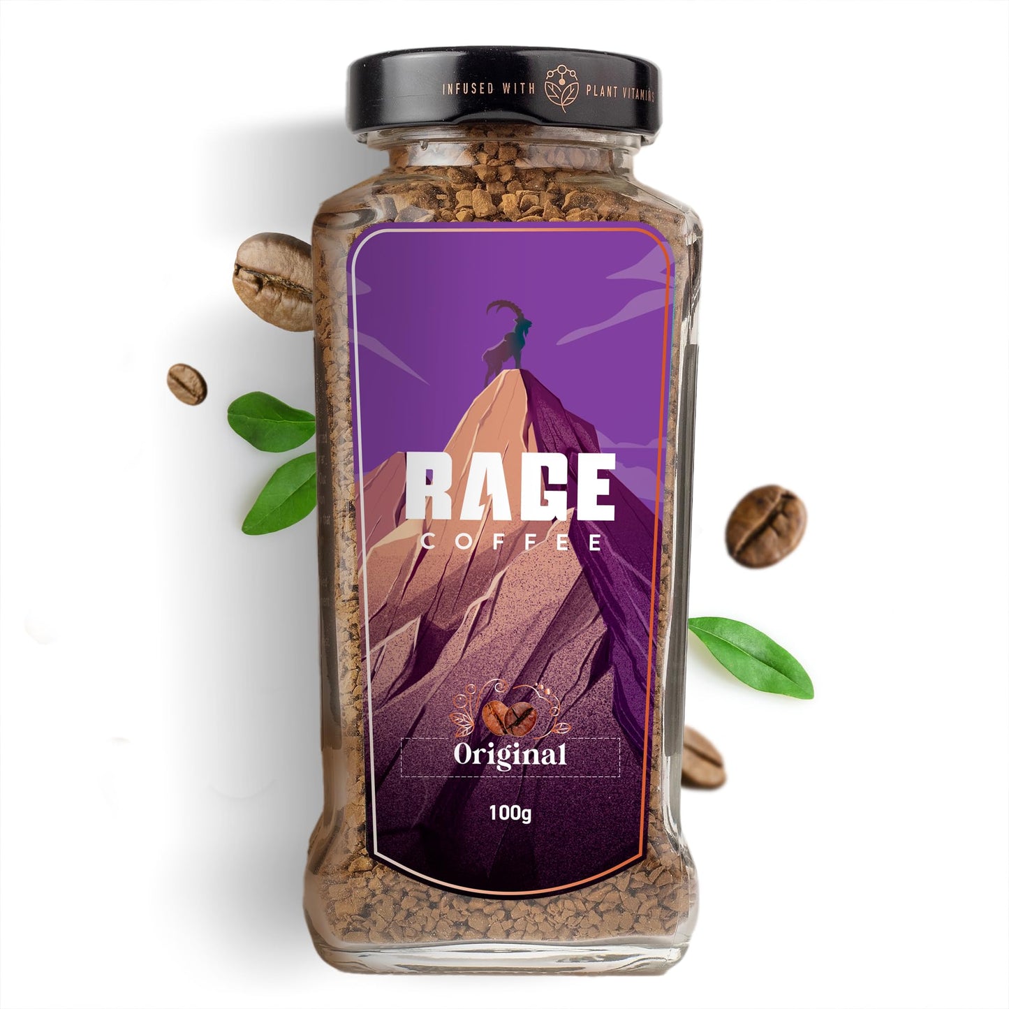 Rage Coffee Oriflavor Blendal Coffee Blend 100% Pure Arabica Beans | Instant Coffee For Smooth Aroma & Taste  Hot And Cold Coffee) (Oriflavor Blendal Unique Blend  100G)