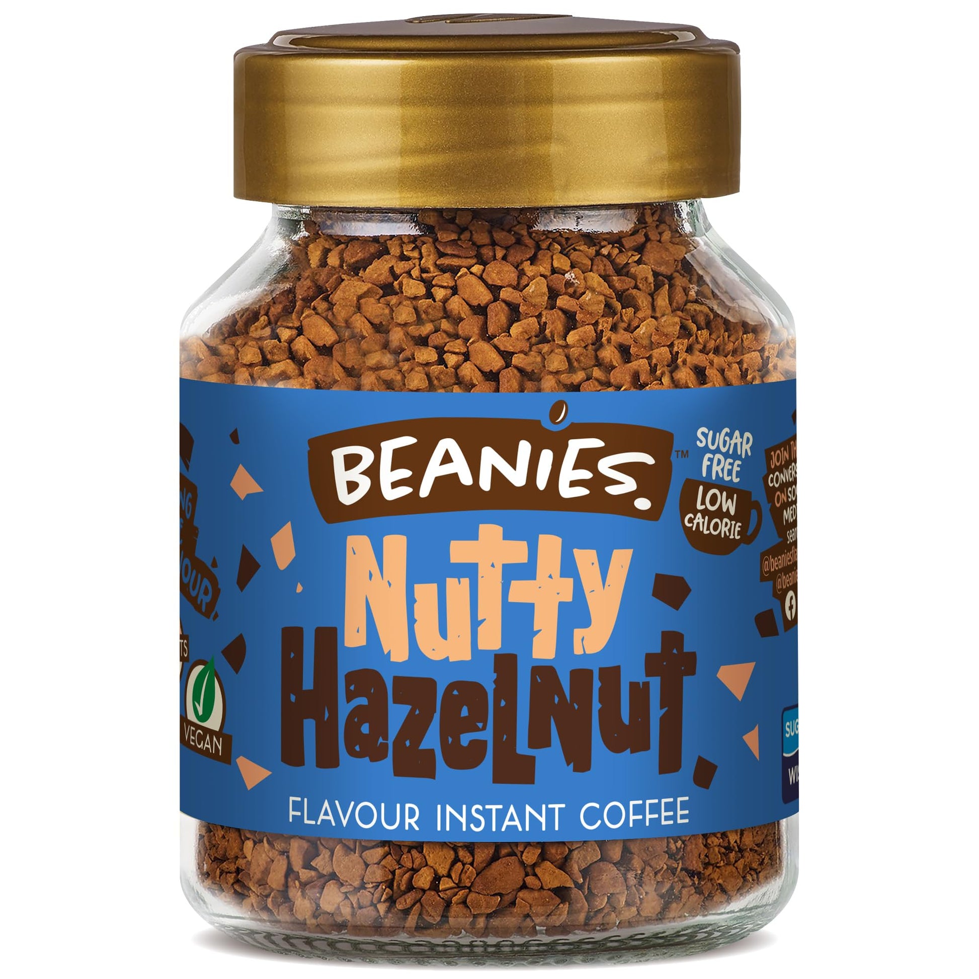 Beanies Flavour Instant coffee -Nutty Hazelnut Instant Flavored coffee - Bold & Adventurous Full-On Flavor - An Indulgent Sugar 