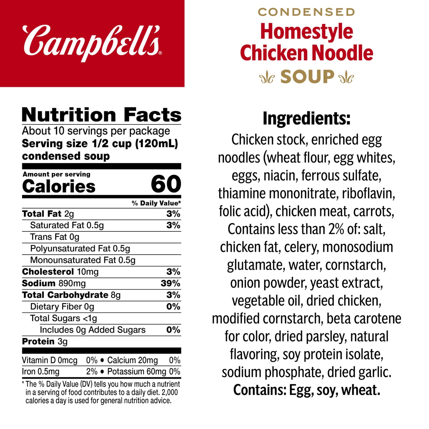 Campbell s Condensed Homestyle Chicken Noodle Soup, 10.5 Ounce Can (Pack of 8)