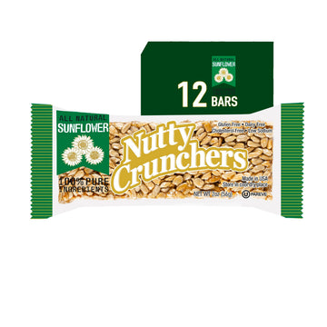 Nutty Crunchers All Natural Ingredients Gourmet Brittle Kosher Bars (Sunflower, 12 Bars/box)