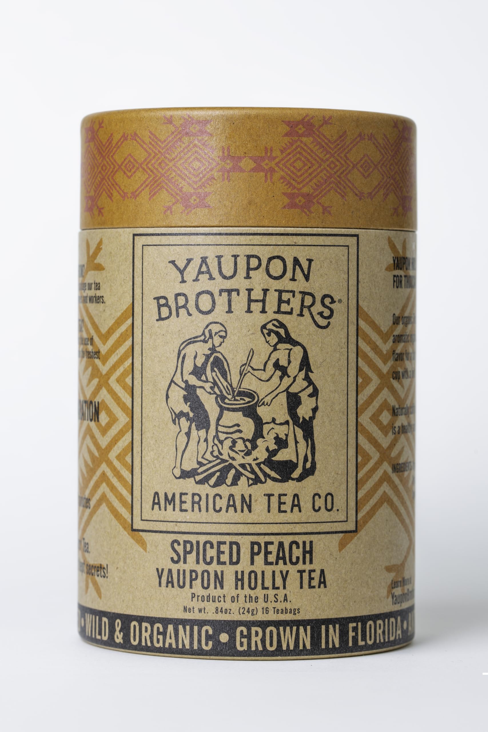 Yaupon Brothers Spiced Peach Yaupon Tea - 16 Eco-Friendly Yaupon Peach Tea Bags Crafted From Organic Peach Green Tea Ingredients