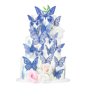 Gyufise 36 Pack Lively 3D Butterfly Cupcake Toppers Hollow Butterfly Cake Decorations For Birthday Wedding Fairy Party Butterfly