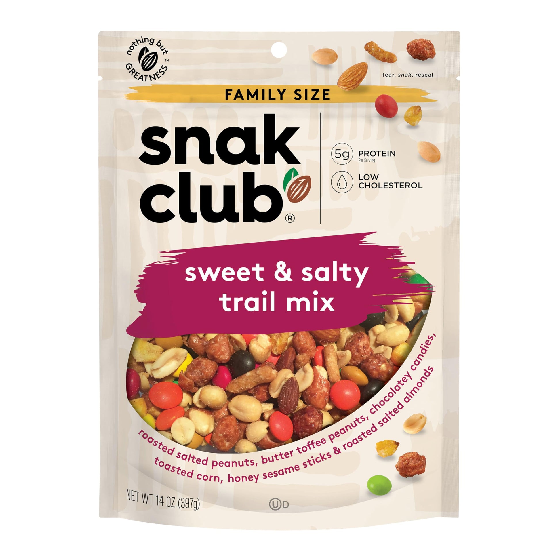 Snak Club Sweet & Salty Trail Mix, Family Size, 14 Ounce