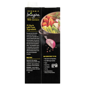 Imagine Organic Low Sodium Vegetable Broth, 32 fl oz (Pack of 6)