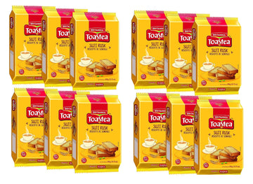 BRITANNIA Toastea Suji Rusk 10.75oz (305g) - Crispy Tea Time Snack - Crispy Crunchy Toast (Pack of 12)