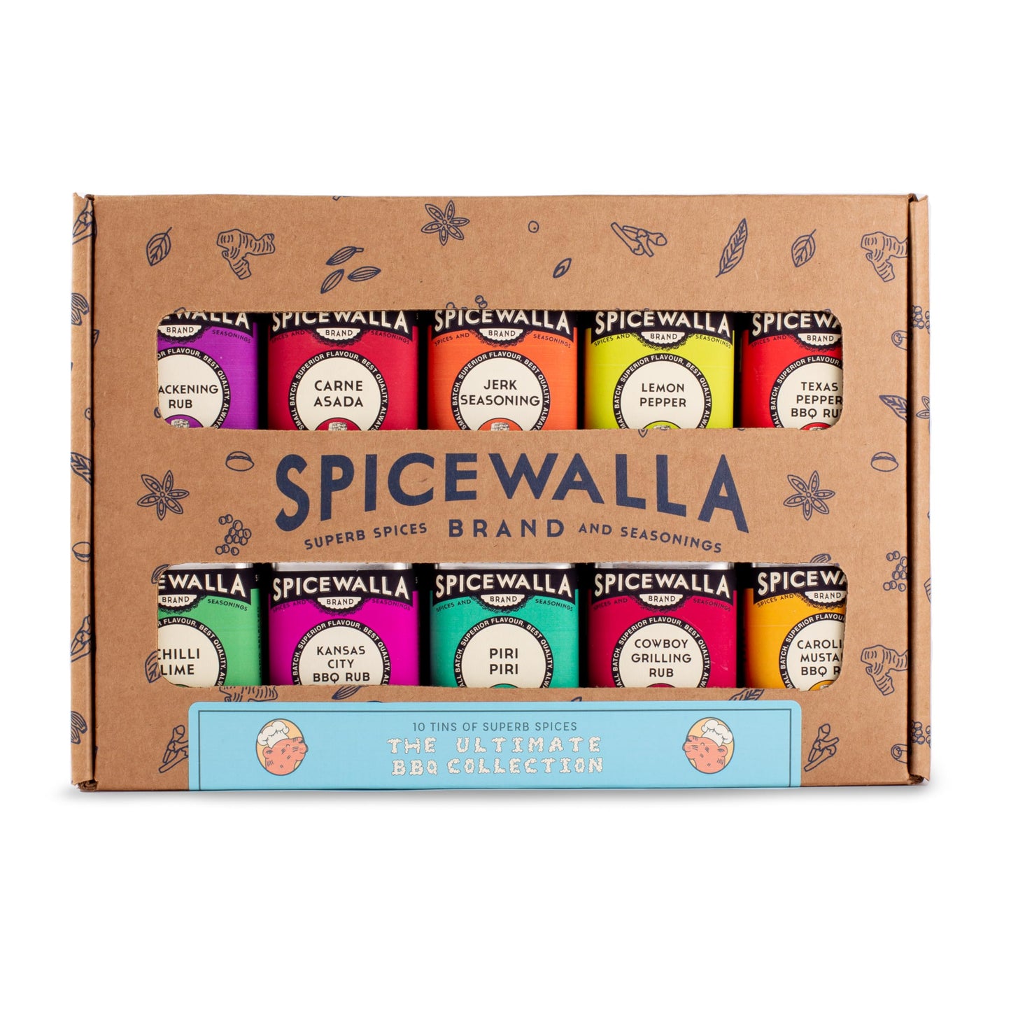 SPICEWALLA Ultimate Backyard BBQ Rub Collection - 6 Pack, 1.44 Ounce Each, Perfect for Grilling and Smoking