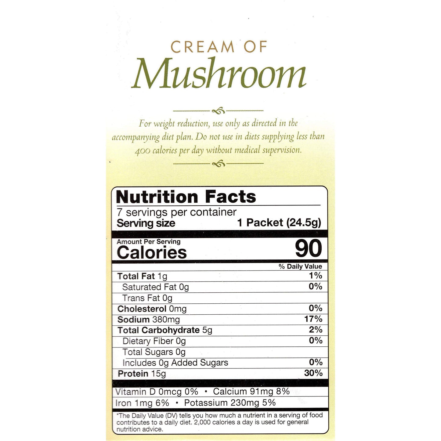 Healthsmart High Protein Cream Of Mushroom Soup, 15G Protein, Low Calorie, Low Carb, Sugar Free, Low Fat, No Gluten Ingredients,