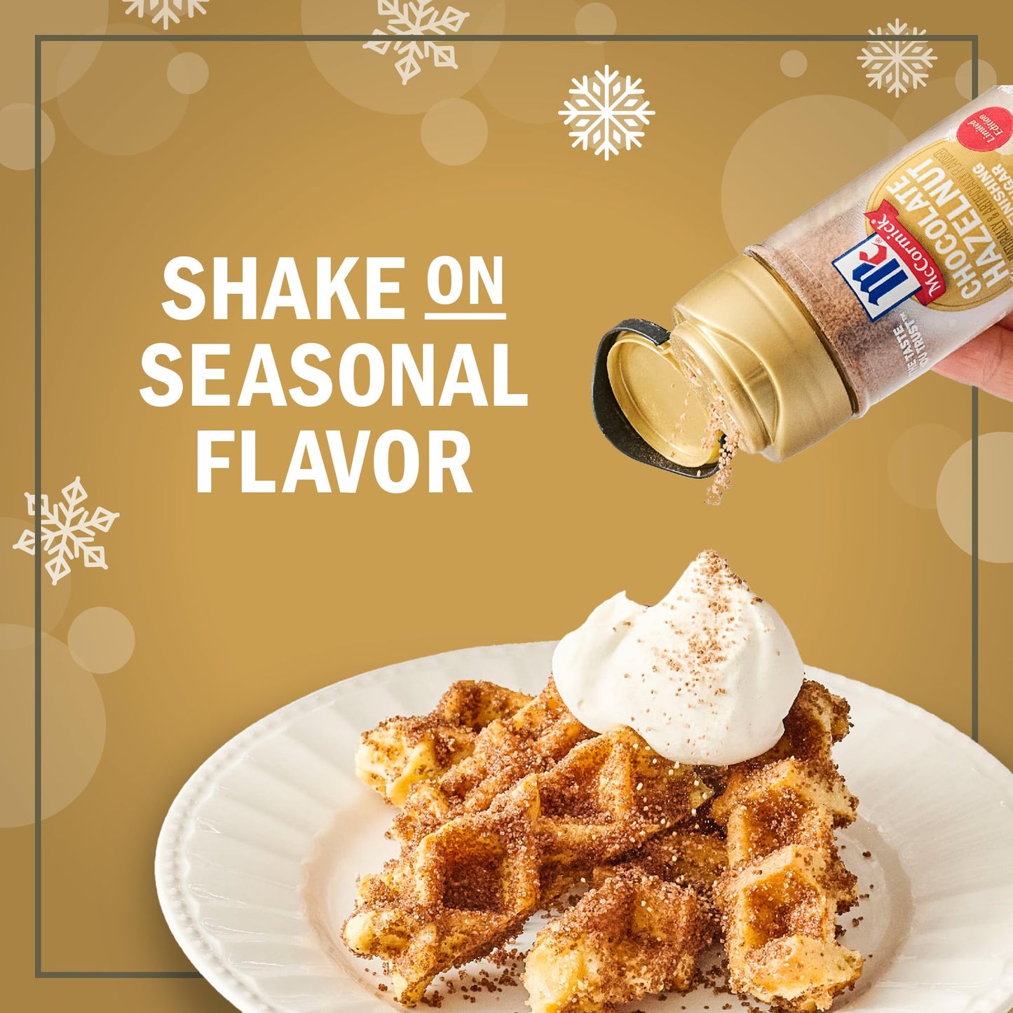 McCormick Finishing Sugar  Chocolate Hazelnut  Limited Edition  Rich Cocoa and Roasted Hazelnut Notes  For Cookies  Ice Cream  Dessert  Beverages  and More  3.61 oz