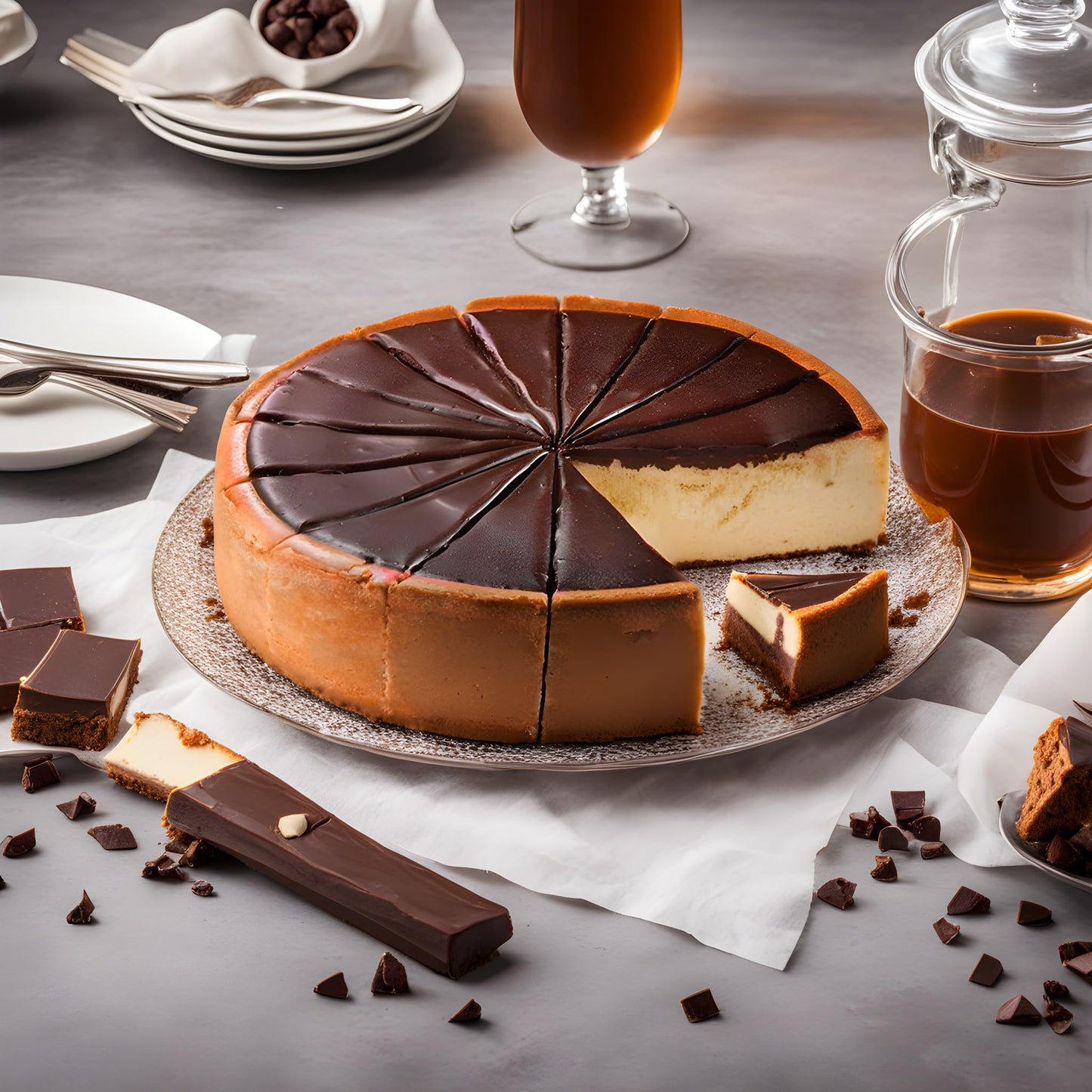 ANDY ANAND CHOCOLATIER Chocolate Fudge Cheesecake | Freshly Baked, All-Natural | 32 oz (2 lbs)