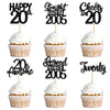 24PCS Black Happy 20th Birthday Cupcake Toppers Twenty Straight Outta 2005 Cupcake Picks Cheers to 20 Lengend Since 2005 Cake De
