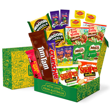 from Home Authentic Australian Snack Gift Box - Tim Tams, Cadbury, Cherry Ripe - Medium Size