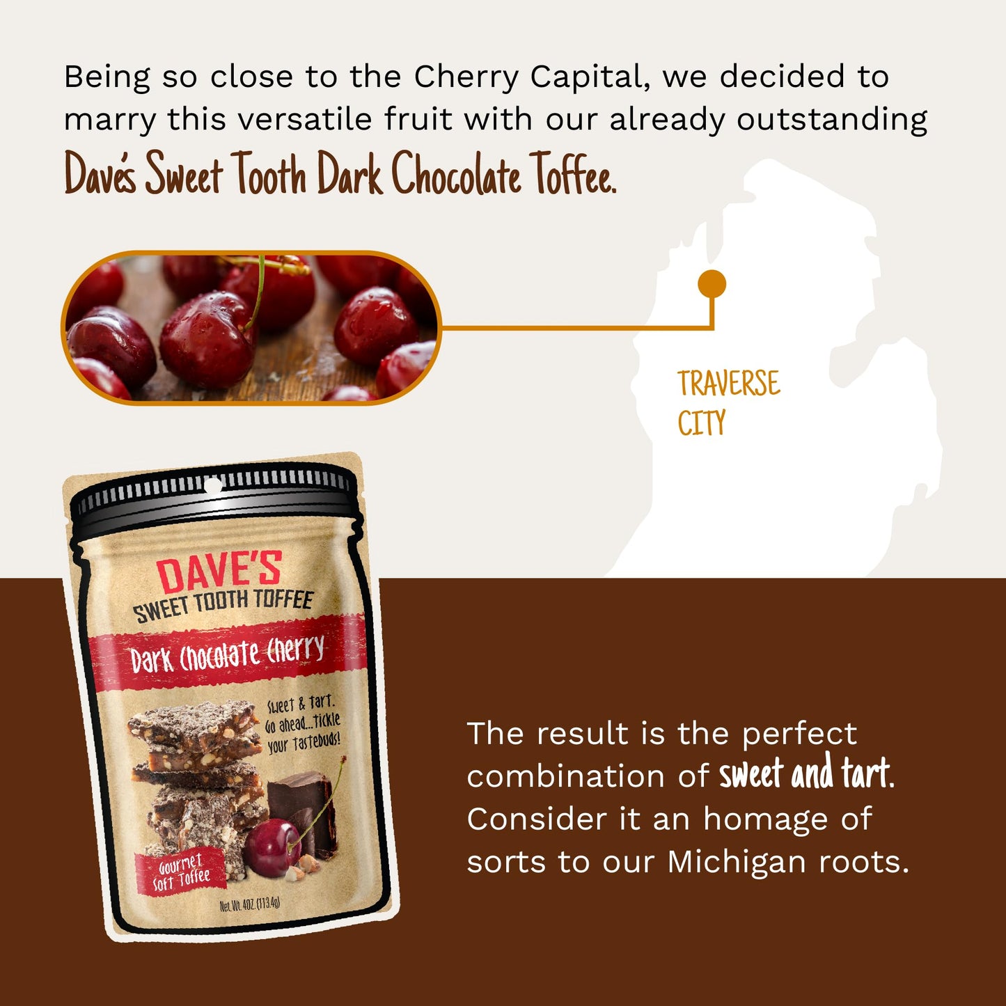 Daves Sweet Tooth Dark Chocolate Cherry Snack Pouch, 4 Oz