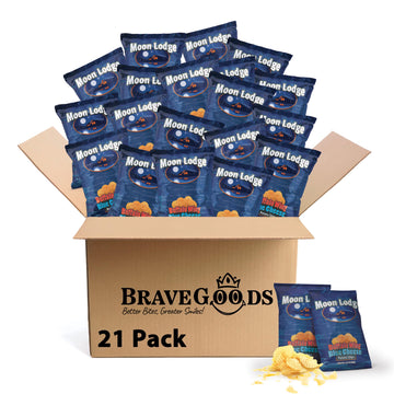Moon Lodge 21 Pack Buffalo Wings Potato Chips - Kosher & Halal Snacks for All Ages, Perfect for Parties & Movie Nights (1.5 Oz B