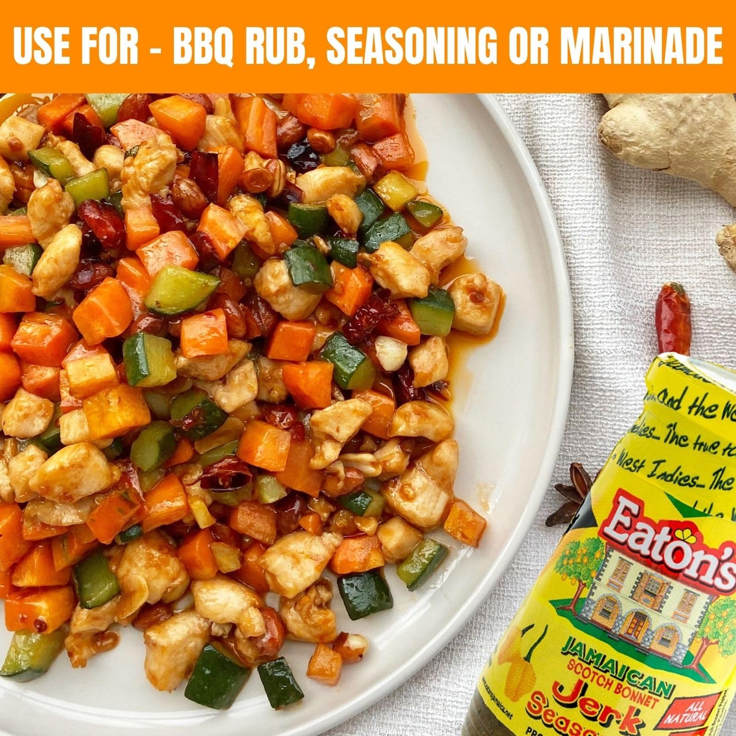 Eaton'S Authentic Jamaican Jerk Seasoning - Easy To Use, Spicy, And Flavorful Caribbean Jerk Seasoning, Bbq Rub, Grilled Chicken