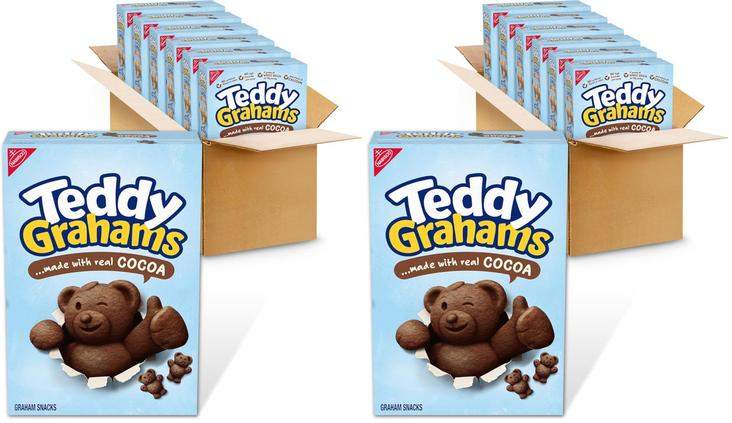 Teddy Grahams Chocolate Graham Snacks,10 Ounce (Pack of 12)