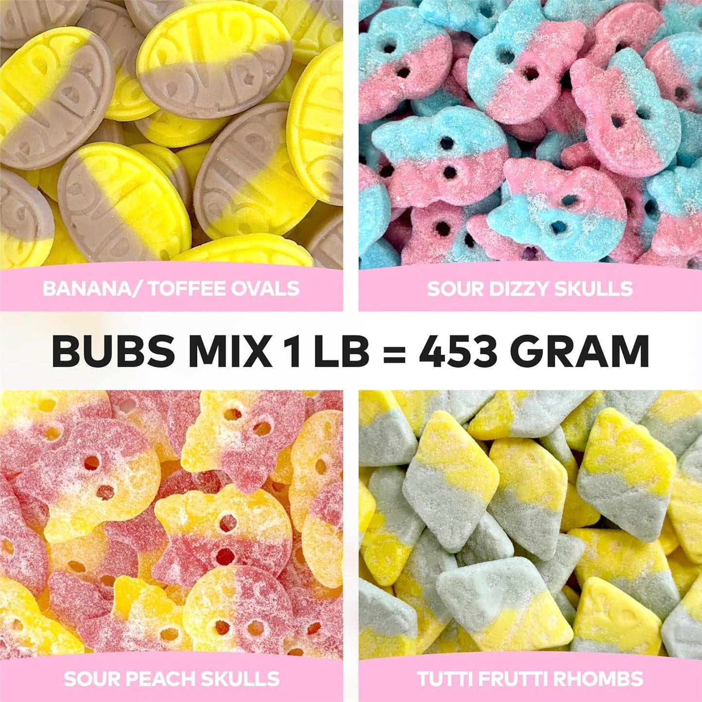Bubs Swedish Candy Mix (0.5 Lb, Fruity, Sour, Sweet, Dizzy)