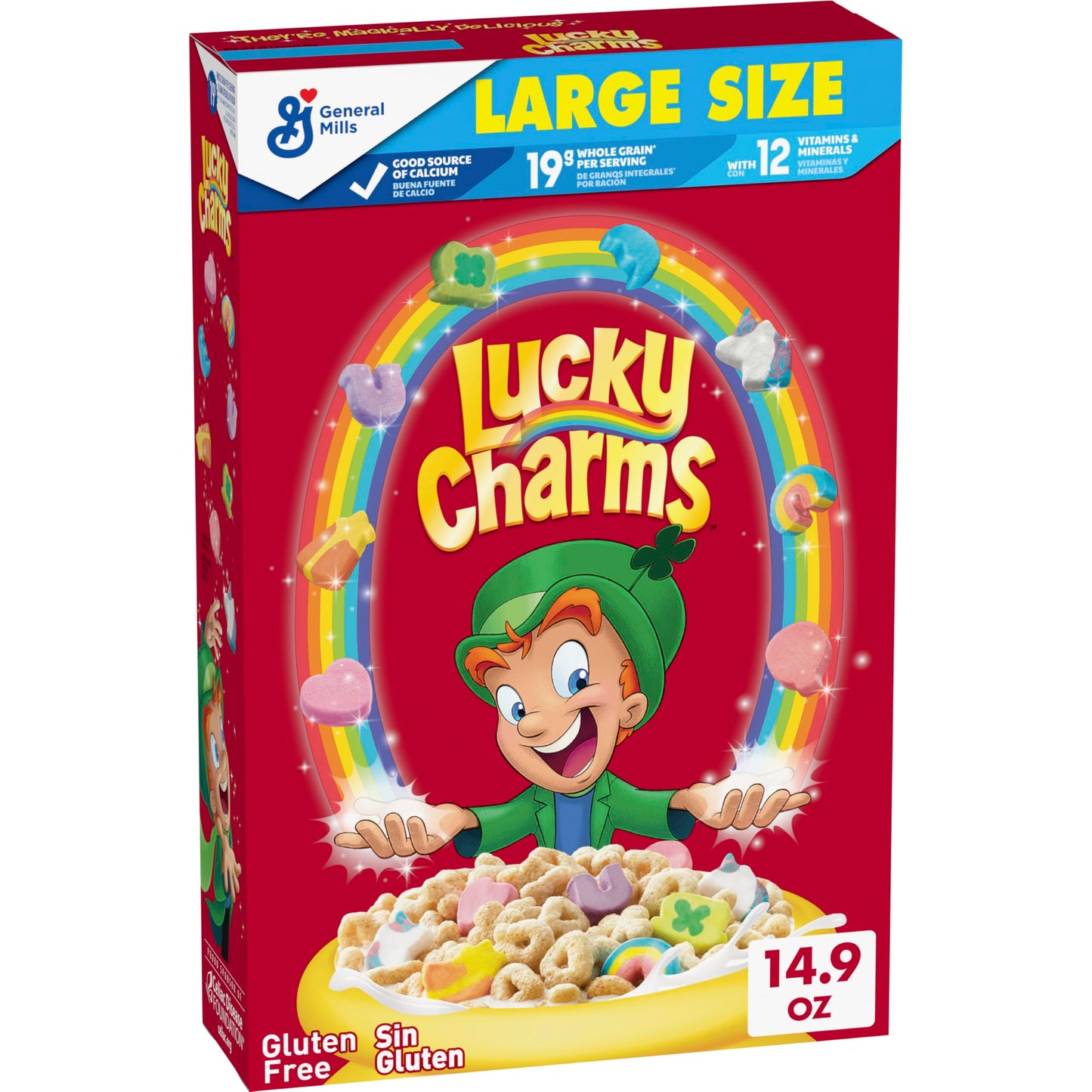 Lucky Charms, Gluten Free Cereal With Marshmallows, With Leprechaun Trap, Large Size, 14.9 Oz