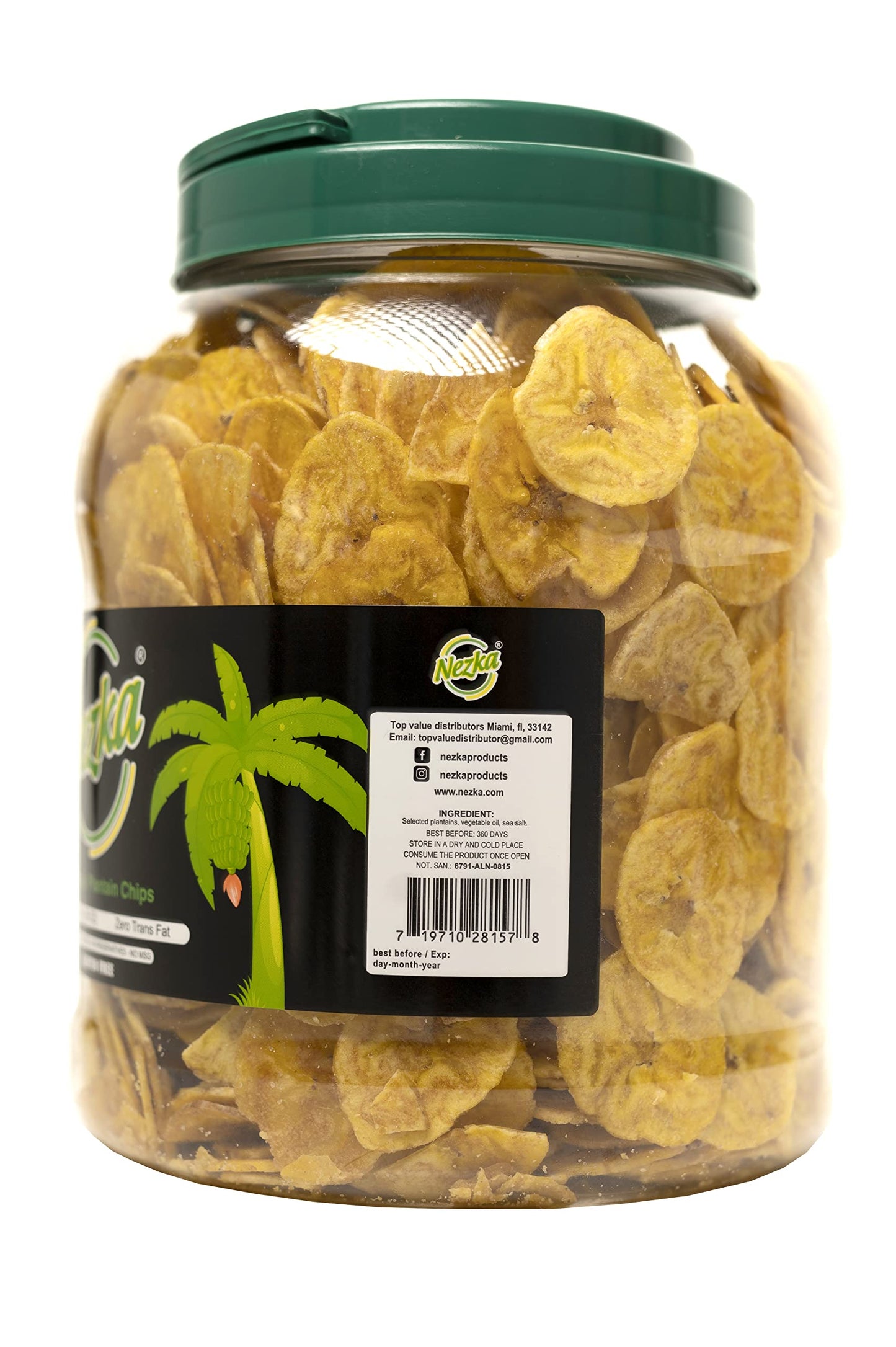 NEZKA Lightly Salted Plantain Chips - Gluten Free, Vegan - 28 Oz