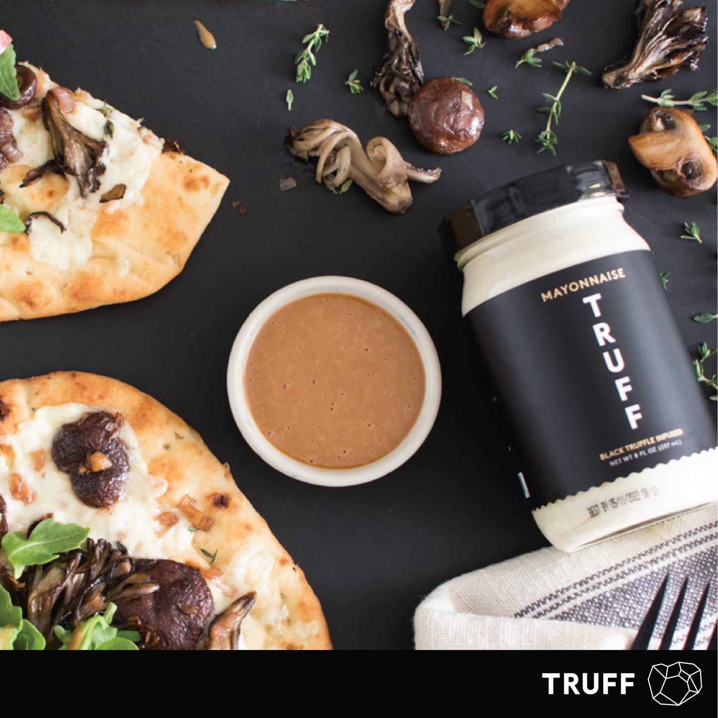 TRUFF Mayo, Gourmet Mayonnaise made with Black Winter Truffles, Sunflower Oil and Cage-Free Eggs | Umami Flavor for Savory Sprea