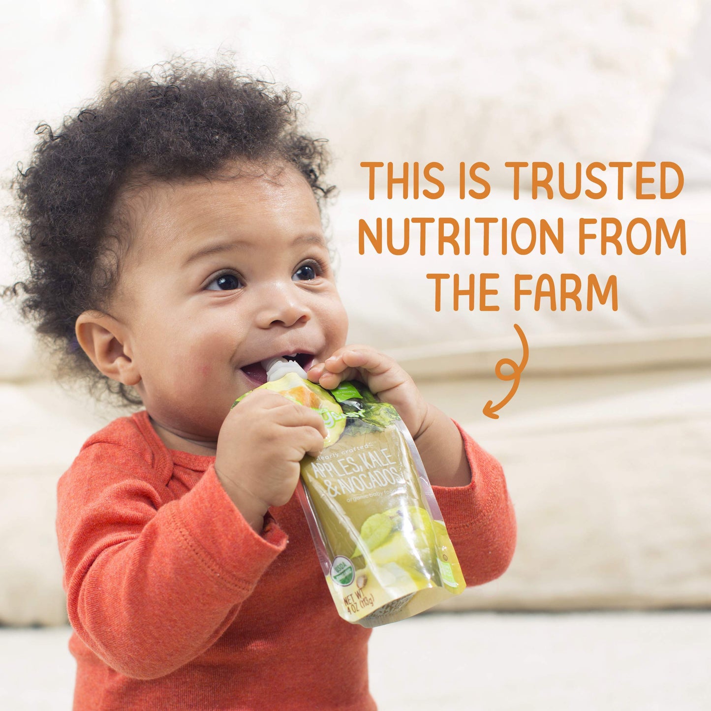 Happy Baby Organics Stage 2 Baby Food Pouches, Gluten Free, Vegan & Healthy Snack, Clearly Crafted Fruit & Veggie Puree, Bananas