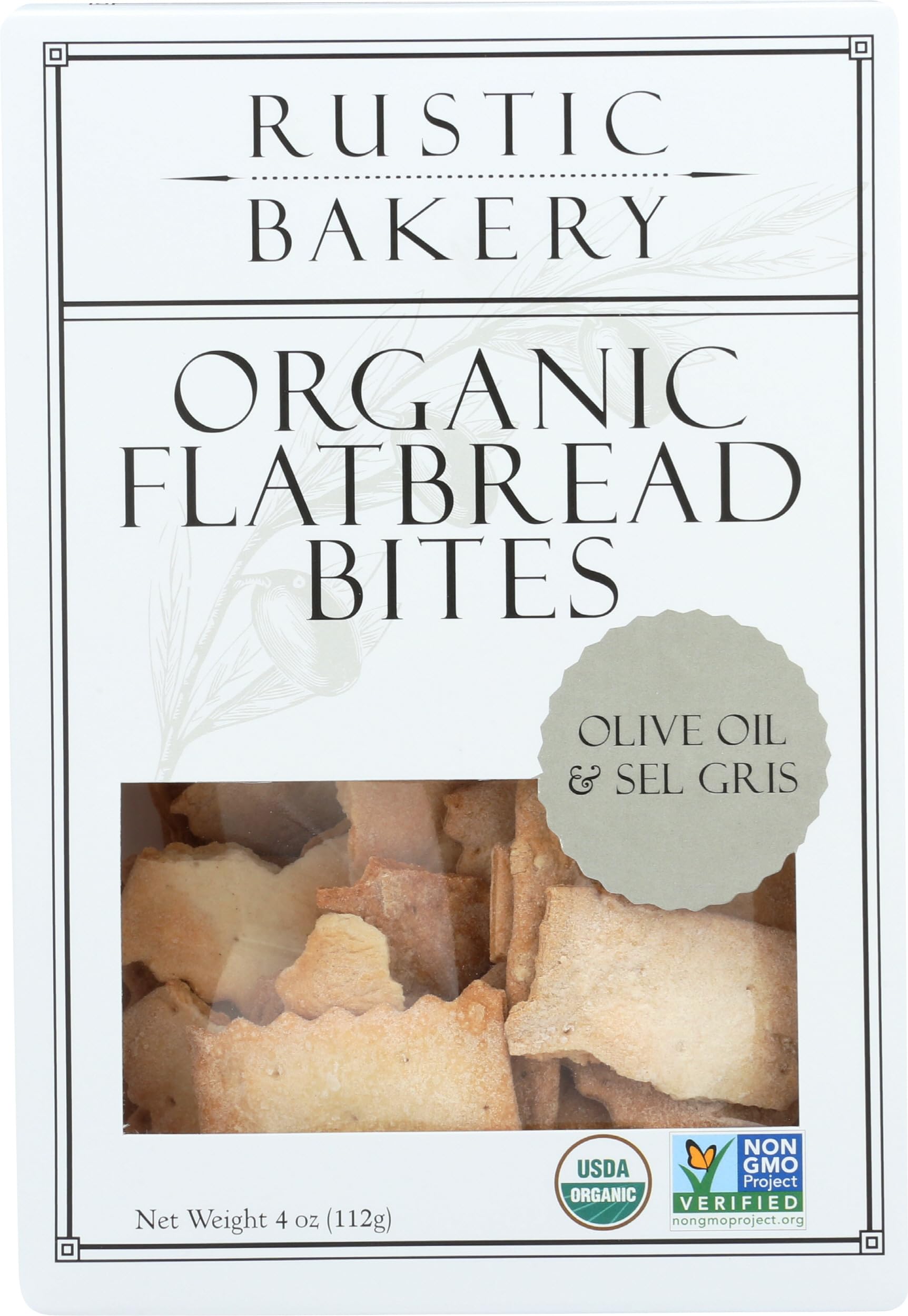 RUSTIC BAKERY Olive Oil Sel Gris Flatbread Bites, 4 OZ