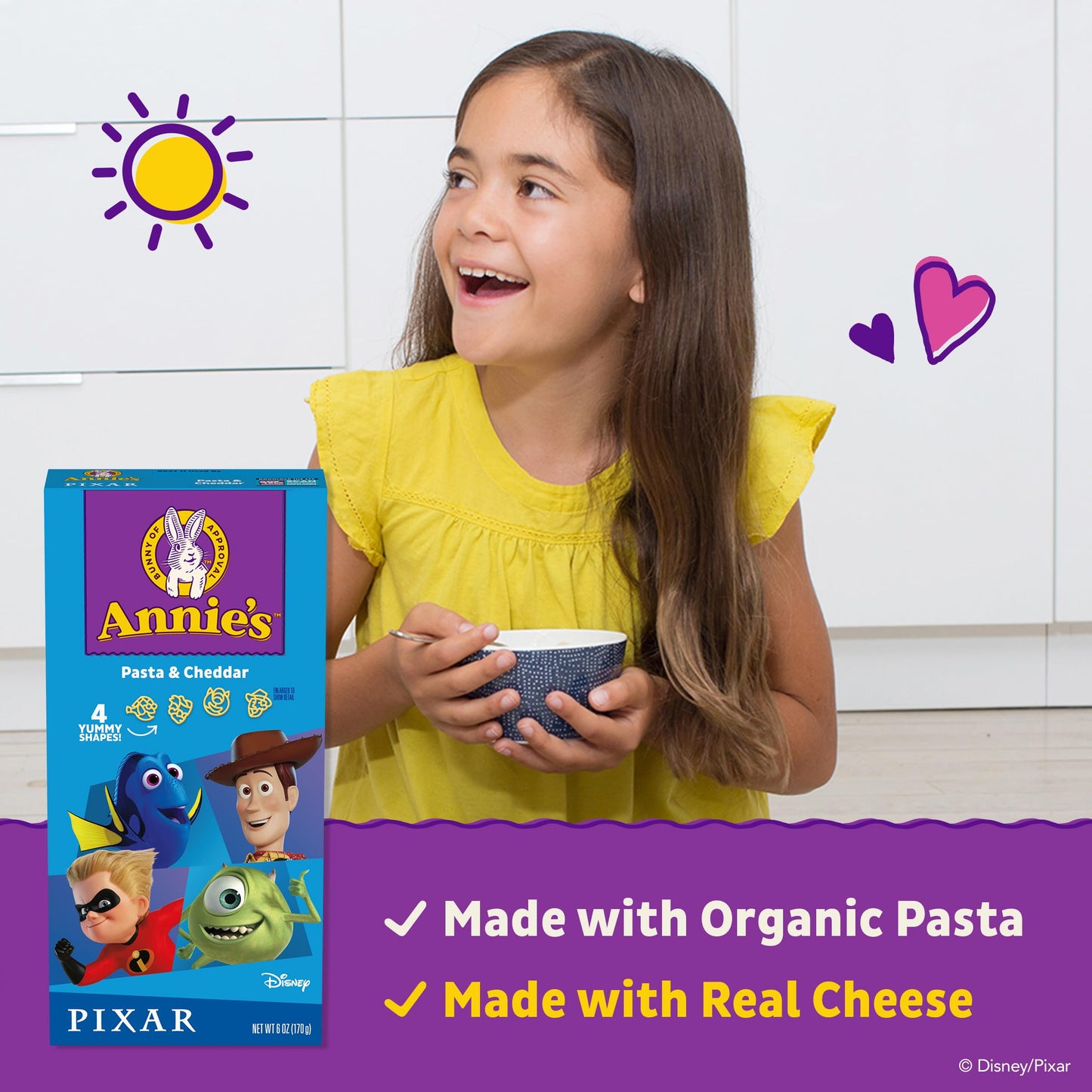 Annie'S Disney 100 Macaroni And Cheese Dinner, Pasta & Cheddar, 6 Oz. (Pack Of 12)