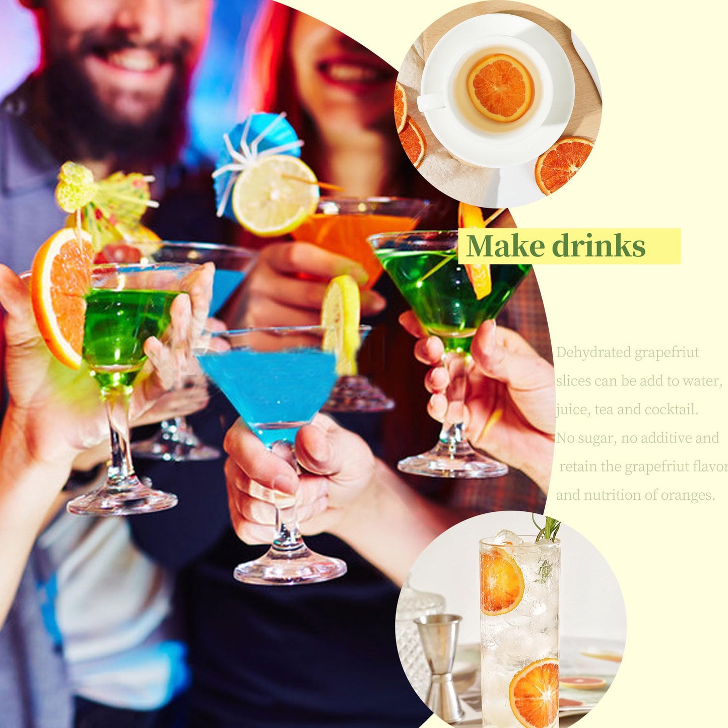 Syveyilla Dried Blood Orange Slices 250g/8.82oz - 100% Natural, No Additives, Perfect for Cocktails, Fruit Tea, Crafts, and Baking