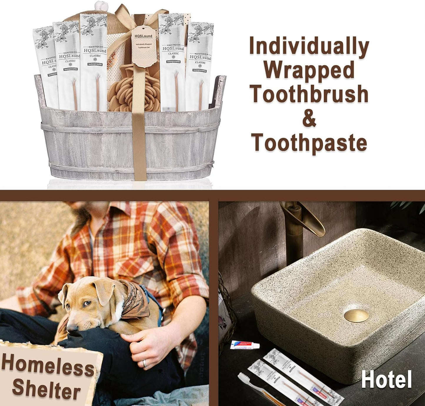 Hqslsund 50 Pack Disposable Toothbrushes With Toothpaste Individually Wrapped, Travel Toothbrush Kit, Hotel Toothbrushes Bulk Fo