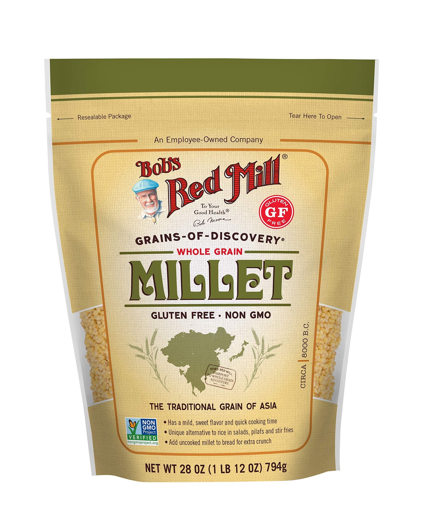 Bob s Red Mill Whole Grain Millet, 28oz (Pack of 4) - Whole Grain, Vegan, Kosher