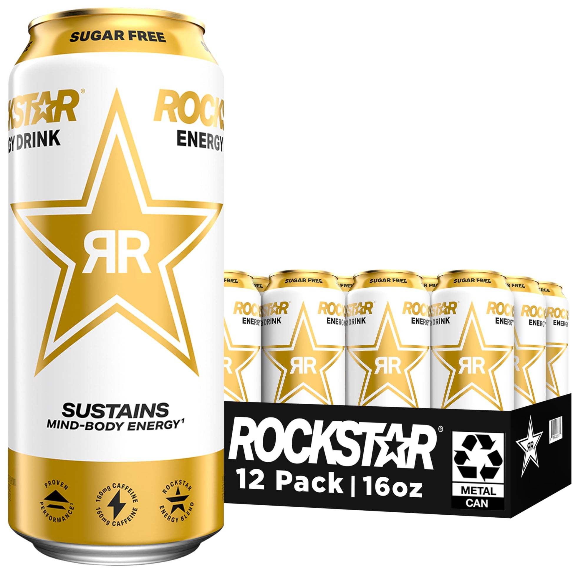 Rockstar Sugar Free Energy Drink, 16 Fl Oz Cans, Pack of 12