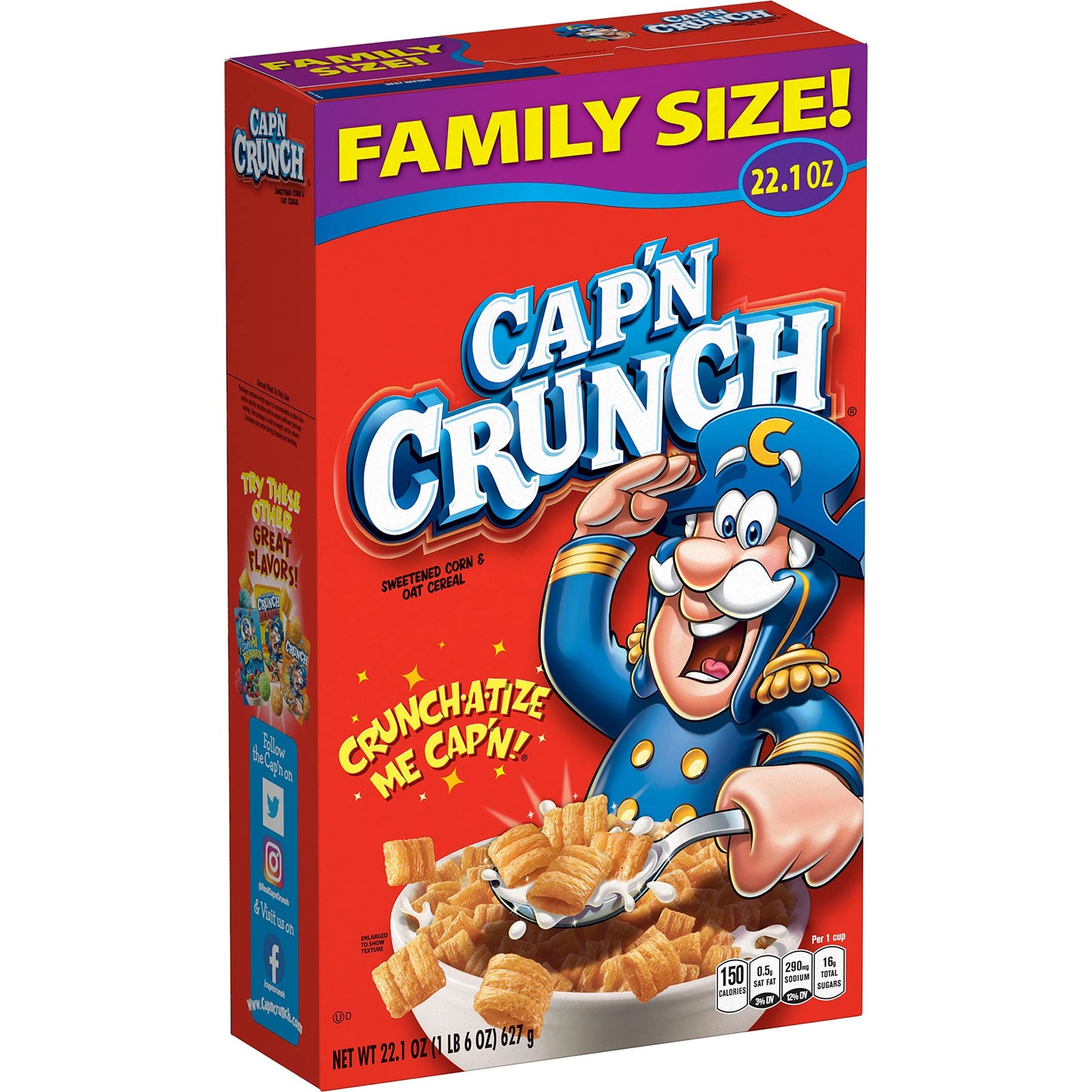 Cap'N Crunch Cereal, Original, 22.1Oz Box