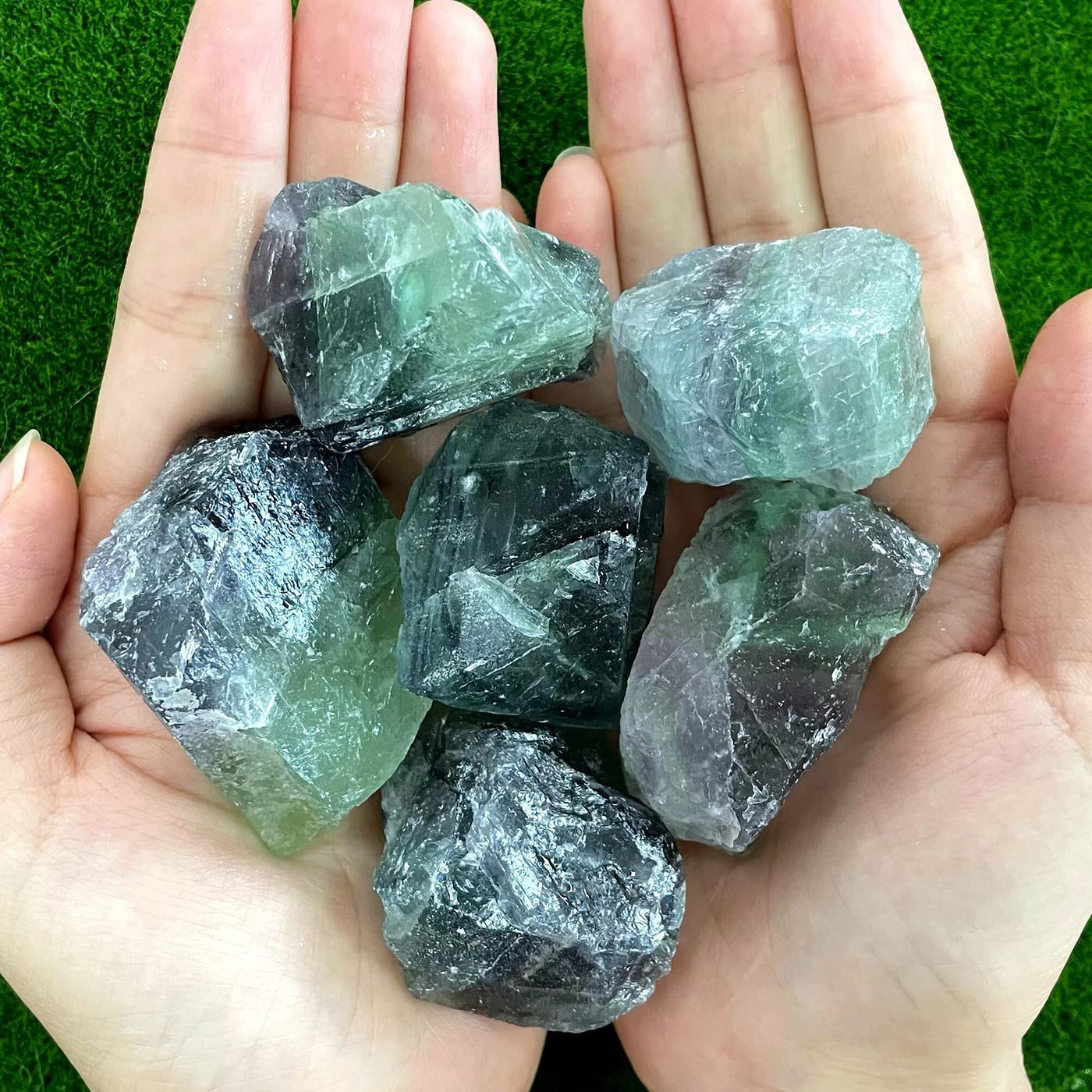Zhiyuxi 2'' Fluorite Crystal Raw Crystals Bulk Crystals And Stones Large Raw Gemstones Rocks And Crystals Big Huge Rocks For Tum