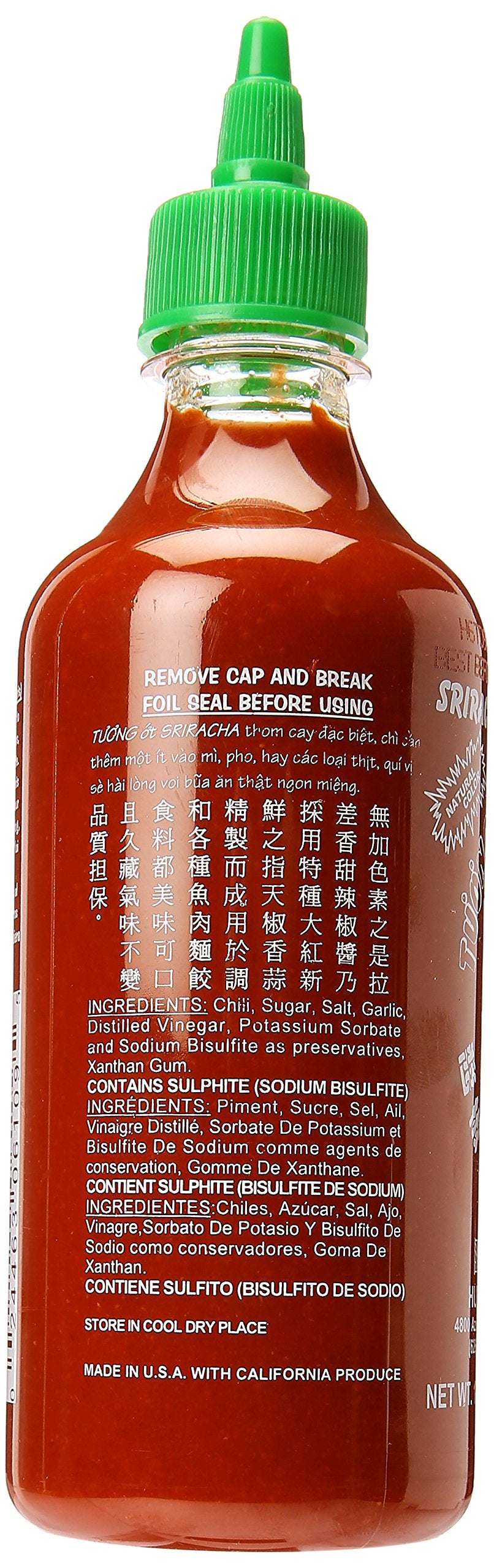 Huy Fong, Sriracha Hot Chili Sauce, 17 Ounce Bottle